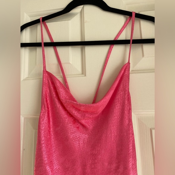 ZARA Hot Pink Animal Print Mini Dress - Picture 3 of 7